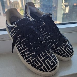 Balmain Black Logo Canvas Sneakers B Court Size 8 Size 38